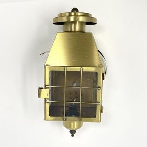 Nautical Beach Boat Cape Cod Coastal Wall Lantern Sconce Glass Gold Metal 10”